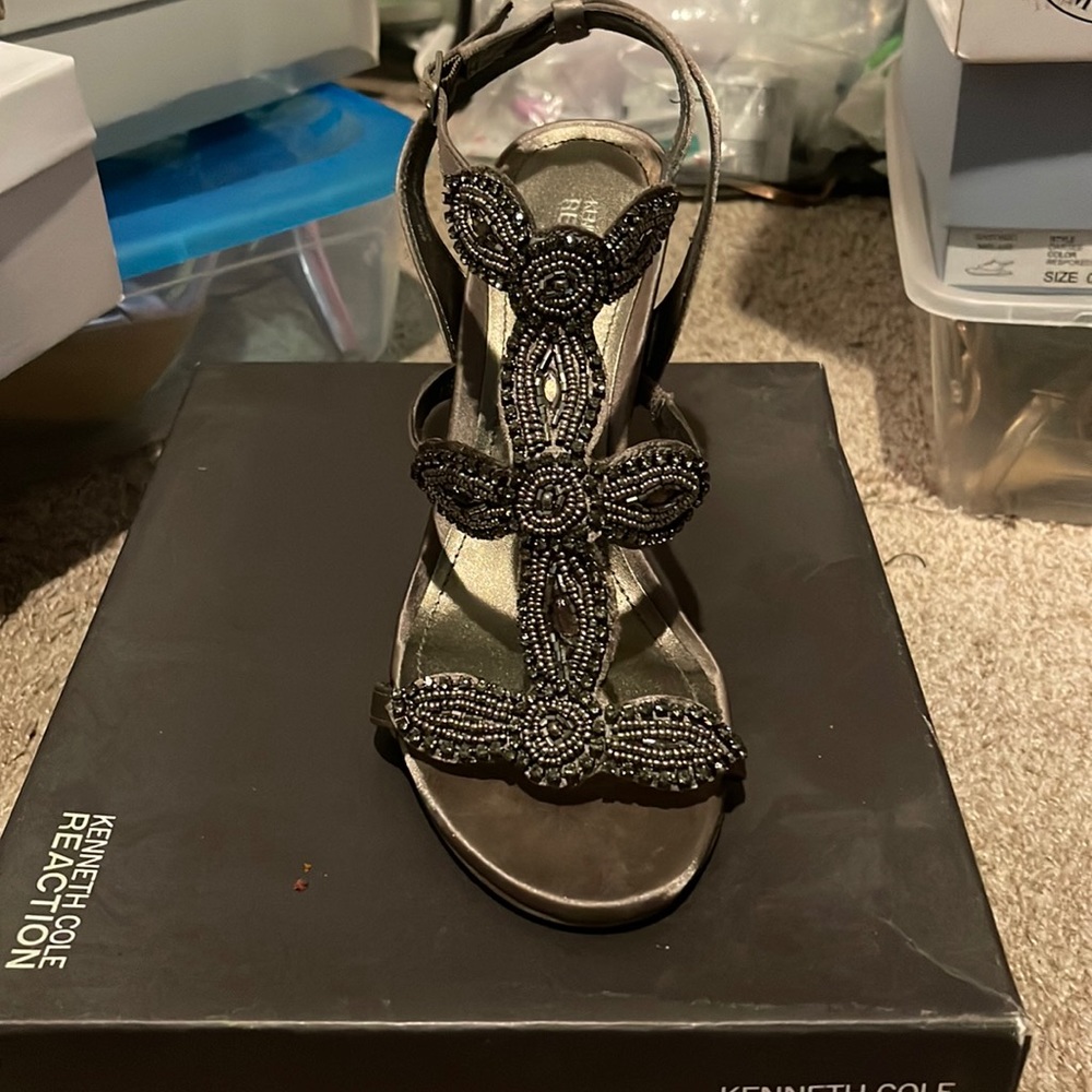 Pewter Jeweled Heel